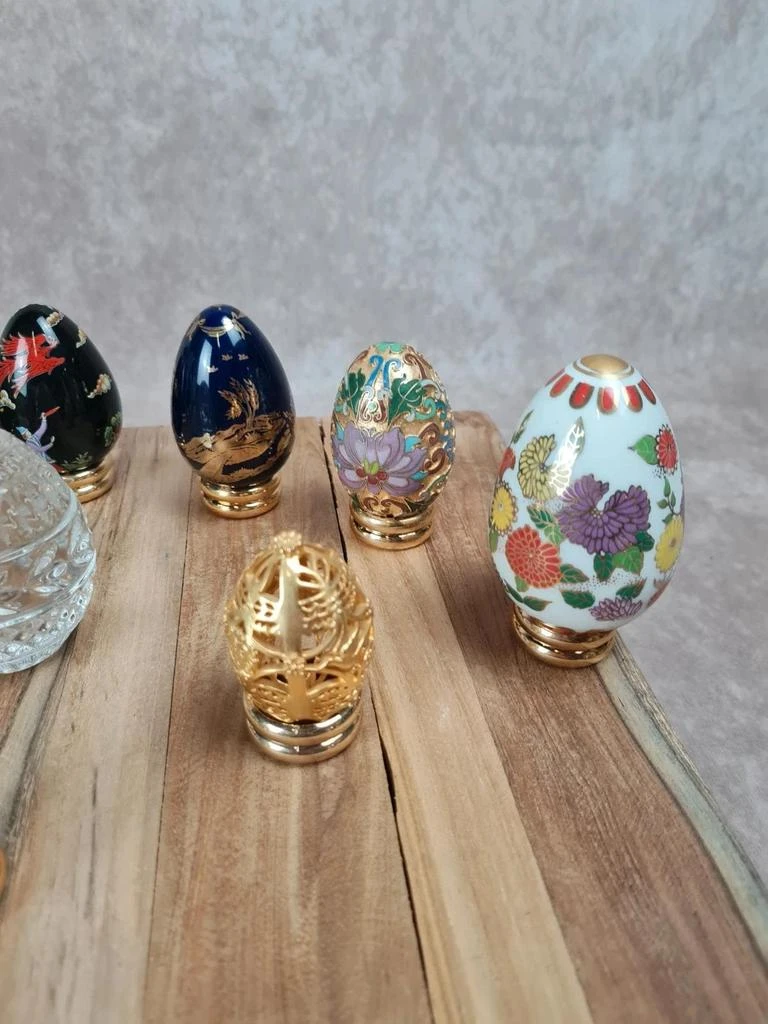 🥚 Ovo decorativo cloisonné dourado – 88fm vintage – photo 8